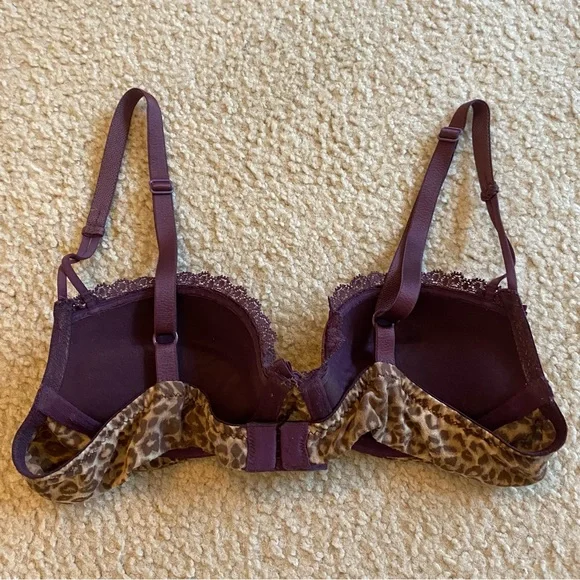 EUC Purple Cheetah Demi cup padded bra 32B by Felina Lingerie - Picture 6 of 6